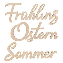 Schriftzüge 'Sommer, Frühling und Ostern', 3 Stück