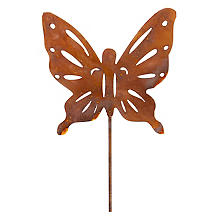 Papillon en métal aspect rouille, 15 cm