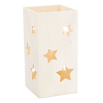 Boîte « étoiles » en bois, 30 x 15 x 15 cm
