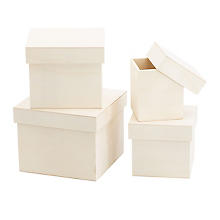 Boîtes en bois, carrées, 4 pièces