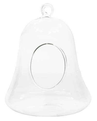 Cloche en verre socle noir 19cm