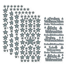 Klebesticker 'Sterne & Weihanchten', silber, 23 x 10 cm, 5 Bogen