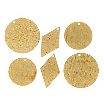 Pendentifs 'cercle & losange', doré, 13–27 mm, 6 pièces