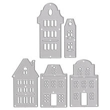 Stanzschablonen-Set 'Häuser', 4,2–6 cm, 5-teilig
