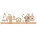 Holzdeko "Häuser & Bäume", 27 x 8 cm
