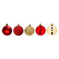 Boules de Noël, rouge/doré,  5 cm Ø, 10 pièces