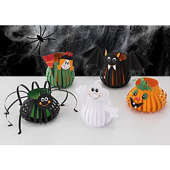 buttinette Kit créatif Lumignons 'Halloween', 5 pièces, motifs préimprimés