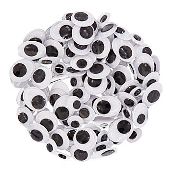 Set XXL d'yeux mobiles, autocollants, noir/blanc, 5-16 mm Ø, 600 pièces