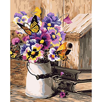 Kit peinture par numéros 'bouquet de fleurs', 40 x 50 cm