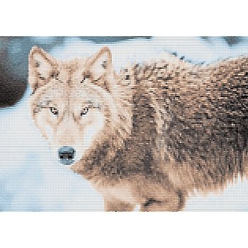 Diamantenstickerei-Set 'Wolf', 34 x 24 cm