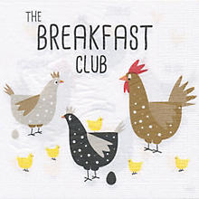 Serviettes en papier 'breakfast club', 33 x 33 cm, 20 pièces