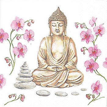 Papierservietten 'Buddha', 33 x 33 cm, 20 Stück