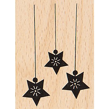 Tampon en bois 'étoiles suspendus', 5 x 7 cm