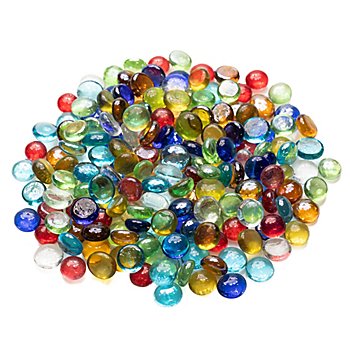 Pastilles de verre déco, multicolore, 12–14 mm, 500 g 