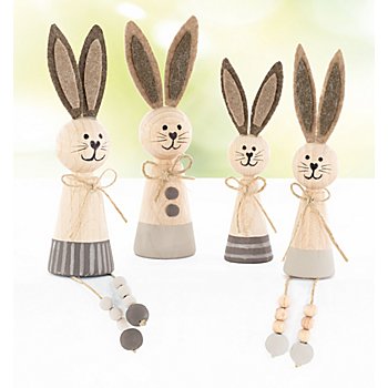 Kit créatif 'lapins en bois', marron