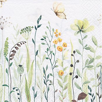 Papierservietten 'Blumen & Gräser', 33 x 33 cm, 20 Stück