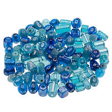 Glasperlenmix, blau, 8–22 mm, 100 g