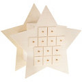 Calendrier de l&apos;Avent « étoile » en bois, 39,7 x 37,7 x 20,8 cm