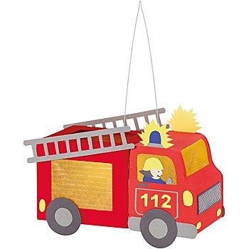 buttinette Bastel-Set Laterne 'Feuerwehrauto' – Vorlagen bereits vorgedruckt