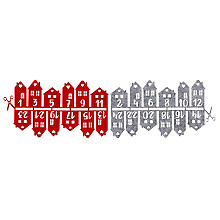 Adventskalenderzahlen aus Filz, rot, grau, 2,7–6,5 cm