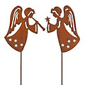 Rost-Engel aus Metall, 17 x 15 cm, 2 Stück