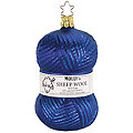 Weihnachtskugel "Wollknäuel", dunkelblau, 11 cm