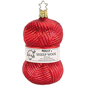 Boule de Noël « pelote de laine », rouge, 11 cm