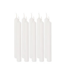 Bougies chandelles, blanc, 2 cm Ø, 17,5 cm de haut, 10 pièces