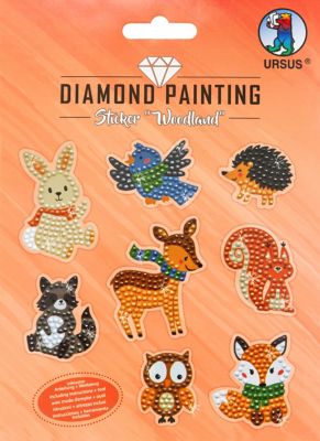 Ursus Diamantenstickerei Sticker Waldtiere, 8 Sticker online kaufen