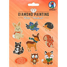 Ursus Kit créatif stickers broderie diamant « animaux de la forêt », 8 stickers
