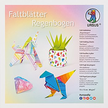 Ursus Faltblätter 'Regenbogen', 15 x 15 cm, 120 Blatt