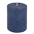 Bougie rustique pour lanternes, bleu foncé métallisé, 12 x 10 cm