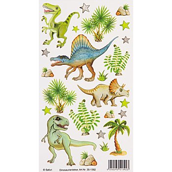 Porzellansticker 'Dinosaurier', bunt, 1 Bogen