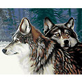 Kit peinture par numéros sur toile « loups d&apos;hiver », 40 x 50 cm