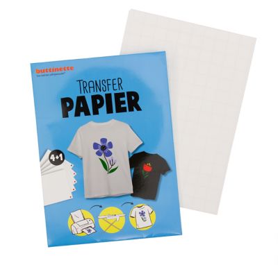 buttinette Papier transfert, A4, 5 feuilles  acheter en ligne sur  buttinette - loisirs créatifs