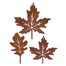 Rost-Blätter aus Metall, rostbraun, 10–13 cm