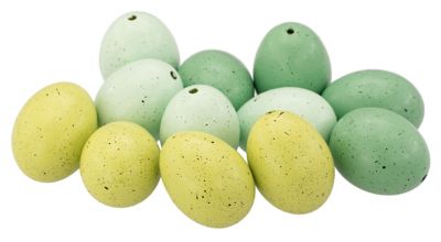Œufs de Pâques véritables, vert, 6 cm, 12 pièces