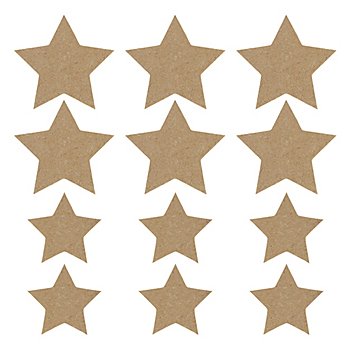 Étoiles en MDF, 6 cm et 8 cm, 12 pièces