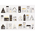 Stickers chiffres pour calendrier de l&apos;Avent "maisons", 24 pièces