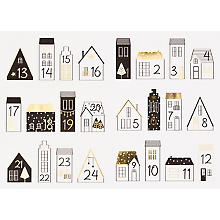 Sticker Adventskalenderzahlen 'Häuser', 24 Stück