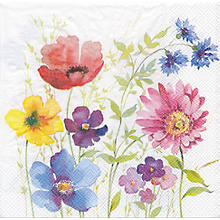 Serviettes en papier 'fleurs aquarelles', 33 x 33 cm, 20  pièces