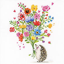 Serviettes en papier 'hérisson avec fleurs', 33 x 33 cm, 20  pièces