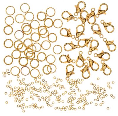 Grosspack Verschluss- und Quetschperlen, gold 