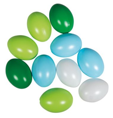 Oeufs en plastique, bleu-vert, 10 pièces