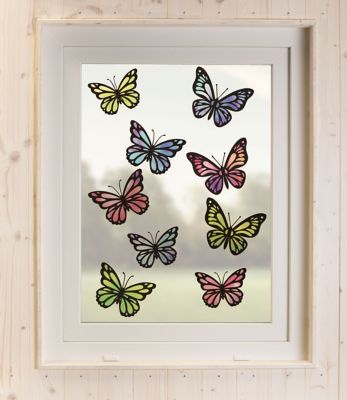 buttinette Bastel-Set Fensterbilder 'Schmetterlinge', schwarz