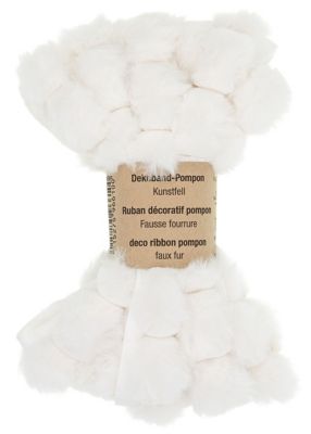 Dekoband 'Pompon', weiß, 30 mm, 3 m 