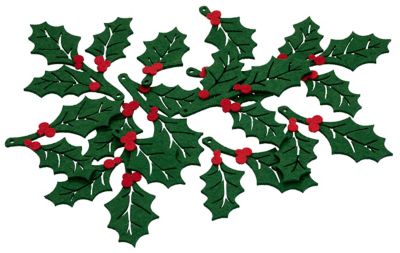 Filz-Ilexblätter, 7,5–12 cm, 12 Stück