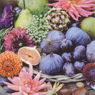 Papierservietten 'Herbstblumen', 33 x 33 cm, 20 Stück