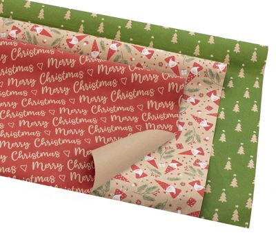 Geschenkpapier-Set 'Weihnachten', aus Recycling-Kraftpapier