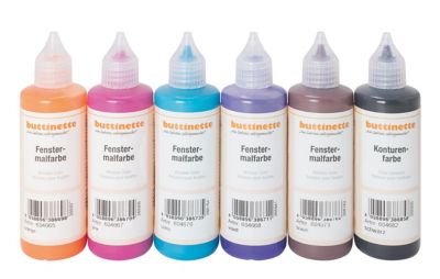 buttinette Fenstermalfarben 'Trend', 6x 80 ml